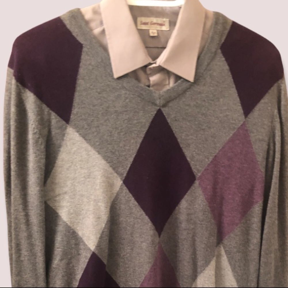 Crewneck sweater argyle print